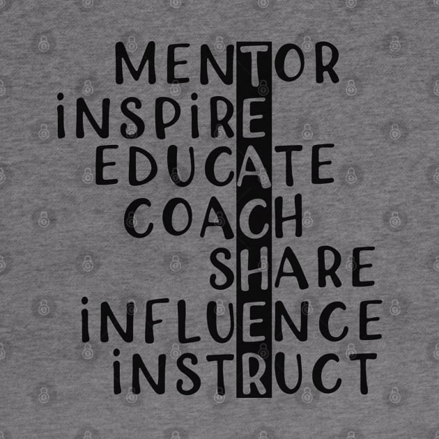 Teacher - Mentor Inspire Educate Coach Share Influence or instruct by KC Happy Shop